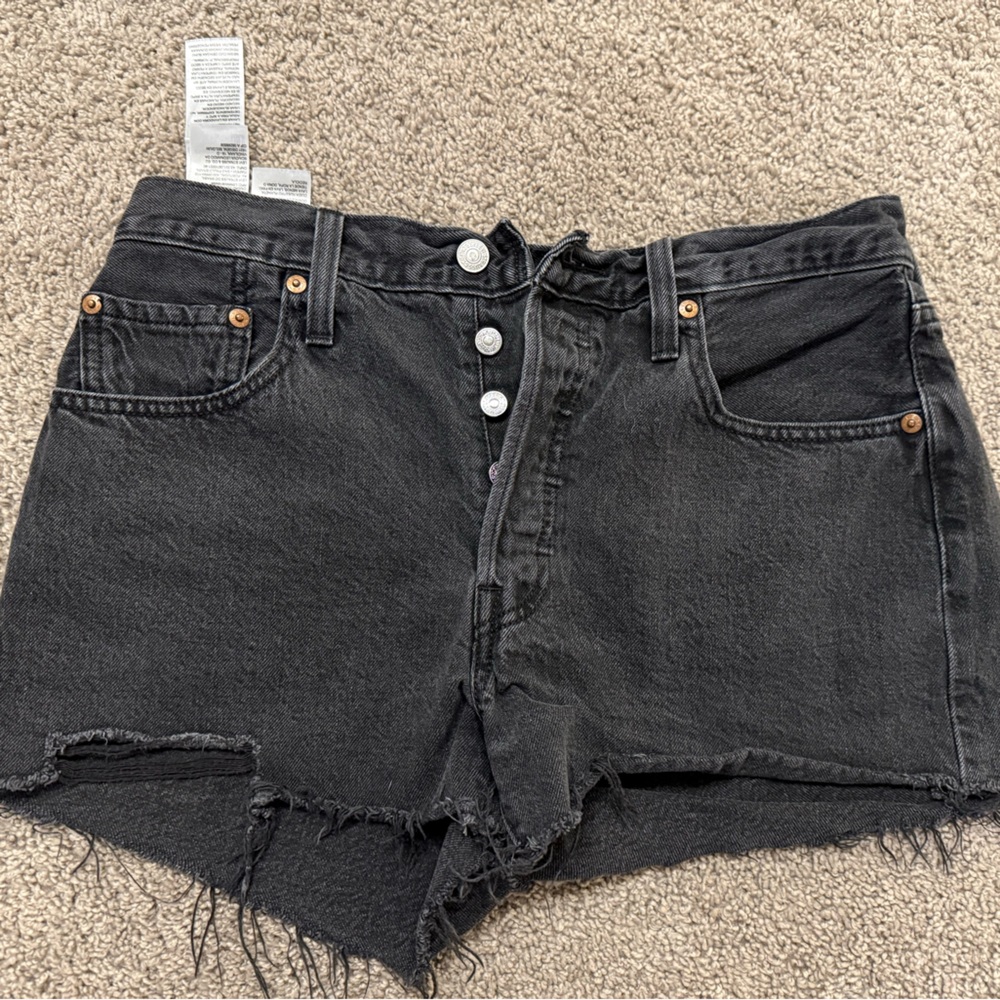 Levi - 501 Black Denim Women's Shorts